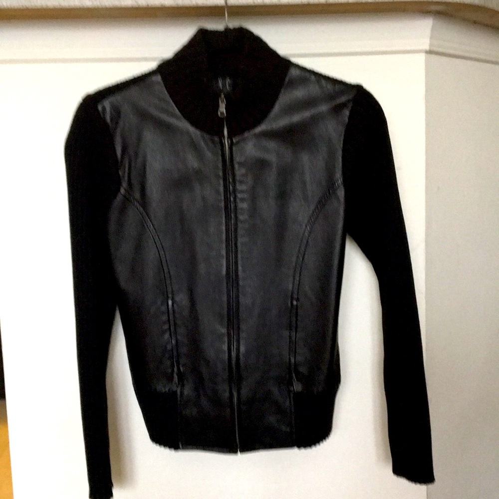 Vintage INC Leather Sweater Jacket